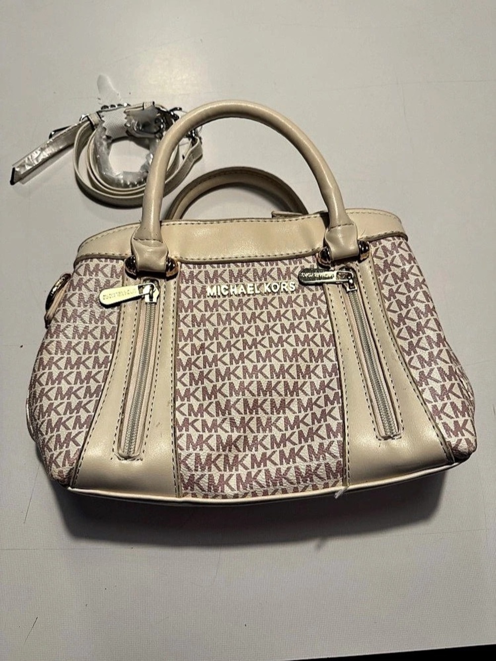 Michael Kors Gold & Cream Satchel